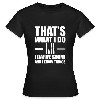 Sculpture sur pierre - T-shirt Femme - noir - Devant - AI Model Female 172 dark (172cm)