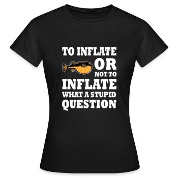 Drôle de poisson-globe disant - T-shirt Femme - noir - Devant - AI Model Female 172 dark (172cm)