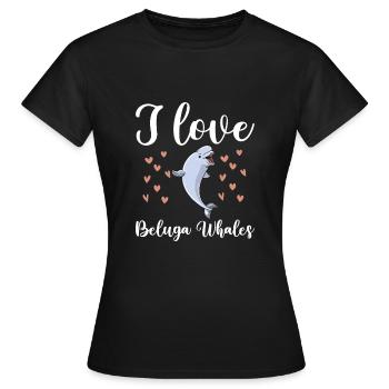 Ich Liebe Beluga Wale - Frauen T-Shirt - Schwarz - Vorne - AI Model Female 172 dark (172cm)