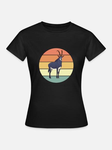 Retro Antilope Geschenk - Frauen T-Shirt - Schwarz