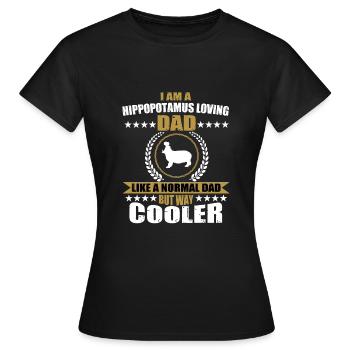 Nilpferd Liebender Vater - Frauen T-Shirt - Schwarz - Vorne - AI Model Female 172 dark (172cm)