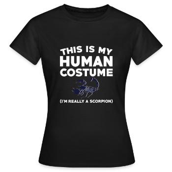Lustiges Skorpion-kostüm - Frauen T-Shirt - Schwarz - Vorne - AI Model Female 172 dark (172cm)