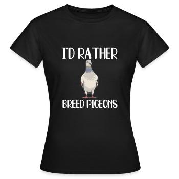 Tauben Züchten Geschenk - Frauen T-Shirt - Schwarz - Vorne - AI Model Female 172 dark (172cm)