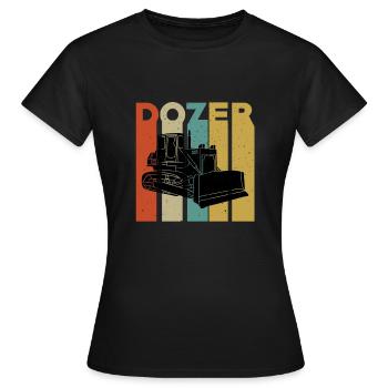 T-shirt bulldozer rétro - T-shirt Femme - noir - Devant - AI Model Female 172 dark (172cm)
