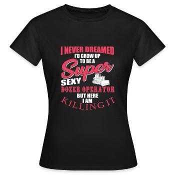 Cooles Bulldozer Fahrer Geschenk - Frauen T-Shirt - Schwarz - Vorne - AI Model Female 172 dark (172cm)