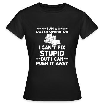 Chemise de conducteur de bulldozer - T-shirt Femme - noir - Devant - AI Model Female 172 dark (172cm)