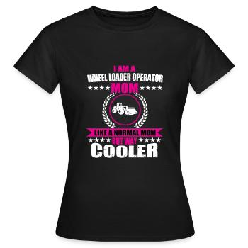 Chargeuse sur pneus Mama - T-shirt Femme - noir - Devant - AI Model Female 172 dark (172cm)