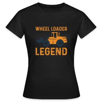 Légende de la chargeuse sur pneus - T-shirt Femme - noir - Devant - AI Model Female 172 dark (172cm)