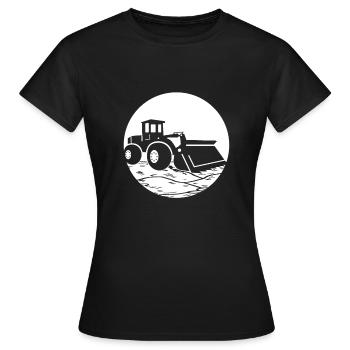T-shirt chargeuse sur pneus - T-shirt Femme - noir - Devant - AI Model Female 172 dark (172cm)