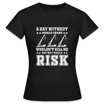 Grutier mobile - T-shirt Femme - noir - Devant - AI Model Female 172 dark (172cm)
