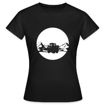 Grande chemise de chargeuse compacte - T-shirt Femme - noir - Devant - AI Model Female 172 dark (172cm)