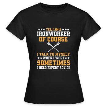 Drôle de monteur de charpentes métalliques - T-shirt Femme - noir - Devant - AI Model Female 172 dark (172cm)