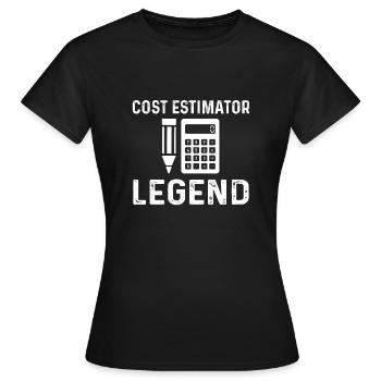 Légende de l’estimateur de coûts - T-shirt Femme - noir - Devant - AI Model Female 172 dark (172cm)