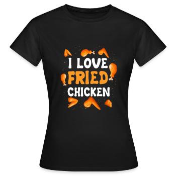 J’adore le poulet frit - T-shirt Femme - noir - Devant - AI Model Female 172 dark (172cm)