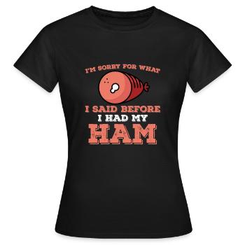 Drôle de jambon - T-shirt Femme - noir - Devant - AI Model Female 172 dark (172cm)