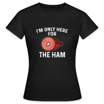 Drôle d’amateur de jambon disant - T-shirt Femme - noir - Devant - AI Model Female 172 dark (172cm)