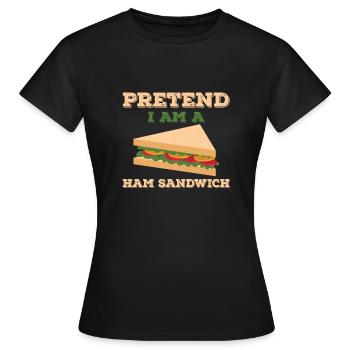Sandwich au jambon - T-shirt Femme - noir - Devant - AI Model Female 172 dark (172cm)