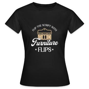 Conception de retournement de meubles - T-shirt Femme - noir - Devant - AI Model Female 172 dark (172cm)