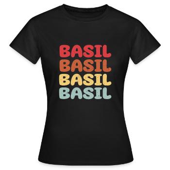 Basilikum Schriftsatz - Frauen T-Shirt - Schwarz - Vorne - AI Model Female 172 dark (172cm)