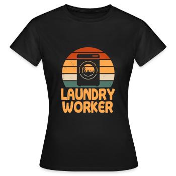 Retro Laundry Staff Design - Women's T-Shirt - black - Front - AI Model Female 172 dark (172cm)