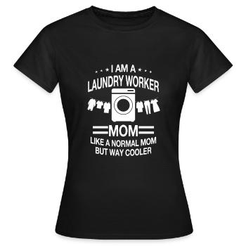Laundry worker Mama for women - Women's T-Shirt - black - Front - AI Model Female 172 dark (172cm)