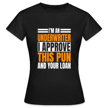 Lustiges Risikoprüfer Wortspiel - Frauen T-Shirt - Schwarz - Vorne - AI Model Female 172 dark (172cm)