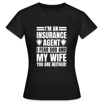 Insurance agent - Women's T-Shirt - black - Front - AI Model Female 172 dark (172cm)