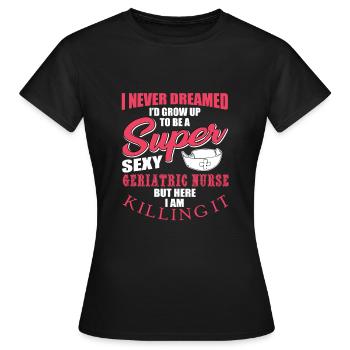 Retro Ferry Vêtements Porte-conteneurs - T-shirt Femme - noir - Devant - AI Model Female 172 dark (172cm)
