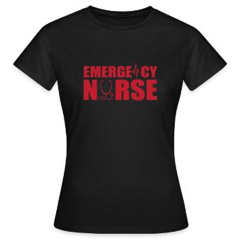 Infirmière d’urgence - T-shirt Femme - noir - Devant - AI Model Female 172 dark (172cm)