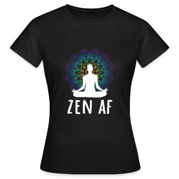 Zen AF Yoga Mantra - T-shirt Femme - noir - Devant - AI Model Female 172 dark (172cm)