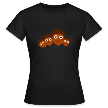 nüsse,nuss,familie,familie - Frauen T-Shirt - Schwarz - Vorne - AI Model Female 172 dark (172cm)