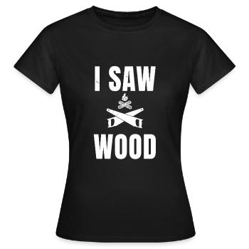 J’ai vu du bois - scie à scie - T-shirt Femme - noir - Devant - AI Model Female 172 dark (172cm)