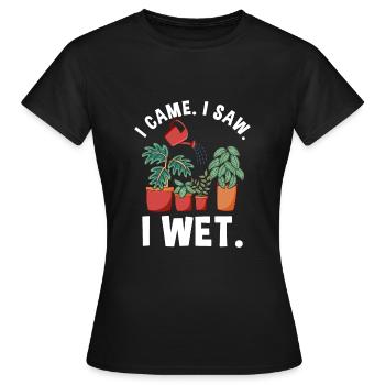 Lustige Gartenpflanze Nasse Pflanzen - Frauen T-Shirt - Schwarz - Vorne - AI Model Female 172 dark (172cm)