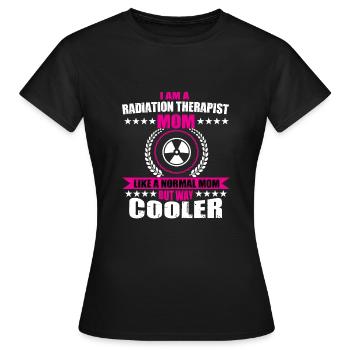 Drôle de maman radiothérapeute - T-shirt Femme - noir - Devant - AI Model Female 172 dark (172cm)