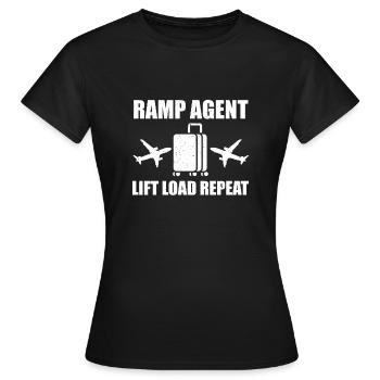 Lustiges Ramp Agent Spruch Flugzeugservice - Frauen T-Shirt - Schwarz - Vorne - AI Model Female 172 dark (172cm)