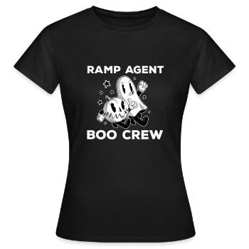 Drôle d’agent de rampe Boo Crew Costume d’Halloween - T-shirt Femme - noir - Devant - AI Model Female 172 dark (172cm)