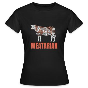 Fleisch Fan Meatarian - Frauen T-Shirt - Schwarz - Vorne - AI Model Female 172 dark (172cm)