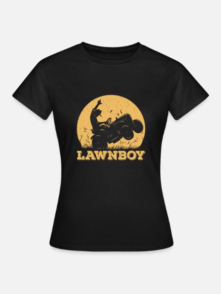Drôle de tenue de garçon de pelouse tondeuse à gazon - T-shirt Femme - noir