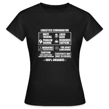 Drôle de coordinateur logistique - T-shirt Femme - noir - Devant - AI Model Female 172 dark (172cm)