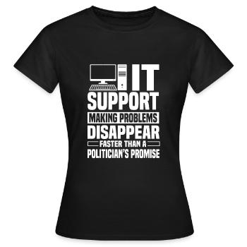 IT Support - Women's T-Shirt - black - Front - AI Model Female 172 dark (172cm)