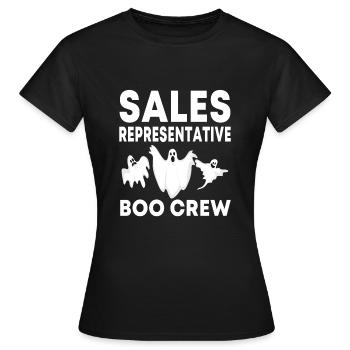 Sales Representative Boo Crew Halloween - Women's T-Shirt - black - Front - AI Model Female 172 dark (172cm)
