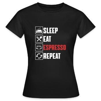 Espresso - Frauen T-Shirt - Schwarz - Vorne - AI Model Female 172 dark (172cm)