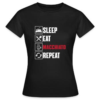 Drôle d’amateur de macchiato - T-shirt Femme - noir - Devant - AI Model Female 172 dark (172cm)
