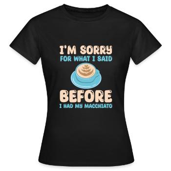 Café italien Macchiato Design - T-shirt Femme - noir - Devant - AI Model Female 172 dark (172cm)