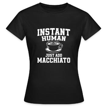 Drôle de Macchiato Caffè Latte italien - T-shirt Femme - noir - Devant - AI Model Female 172 dark (172cm)