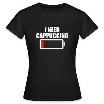 J’ai besoin de cappuccino - T-shirt Femme - noir - Devant - AI Model Female 172 dark (172cm)