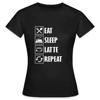 Kaffee Latte - Frauen T-Shirt - Schwarz - Vorne - AI Model Female 172 dark (172cm)