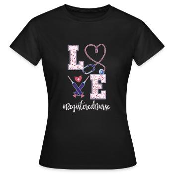 Tenue pour infirmière autorisée - T-shirt Femme - noir - Devant - AI Model Female 172 dark (172cm)