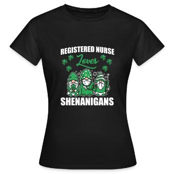 Infirmière autorisée Saint-Patrick - T-shirt Femme - noir - Devant - AI Model Female 172 dark (172cm)