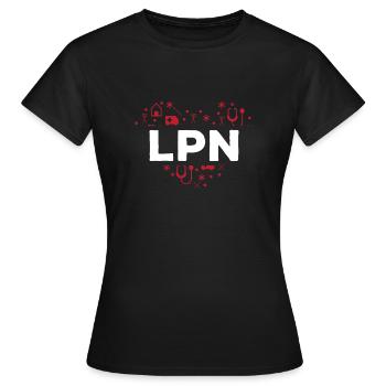 Infirmière auxiliaire autorisée - T-shirt Femme - noir - Devant - AI Model Female 172 dark (172cm)